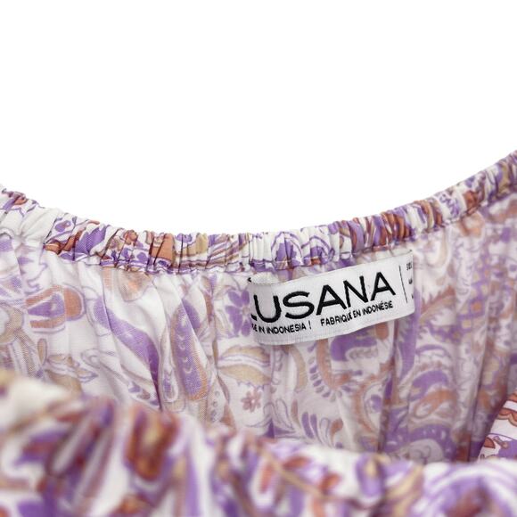 Lusana Rosa Mini Dress in Crystal Purple Paisley Size Small Sundress Australian - Picture 6 of 8